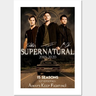 Supernatural 15 Seasons 327 Episodes Always Keep Fighting for Ma Posters and Art